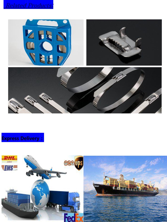 Factory supplier newest strong packing adjustable stainless steel cable ties on sale